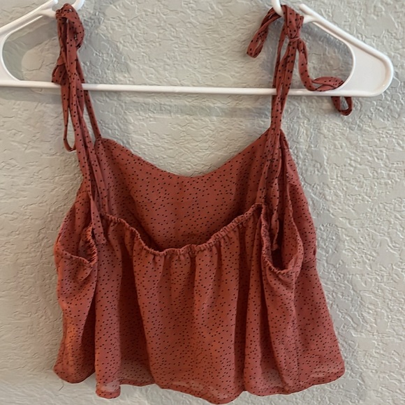 SHEIN polka dotted size small mauve halter top - Picture 3 of 5